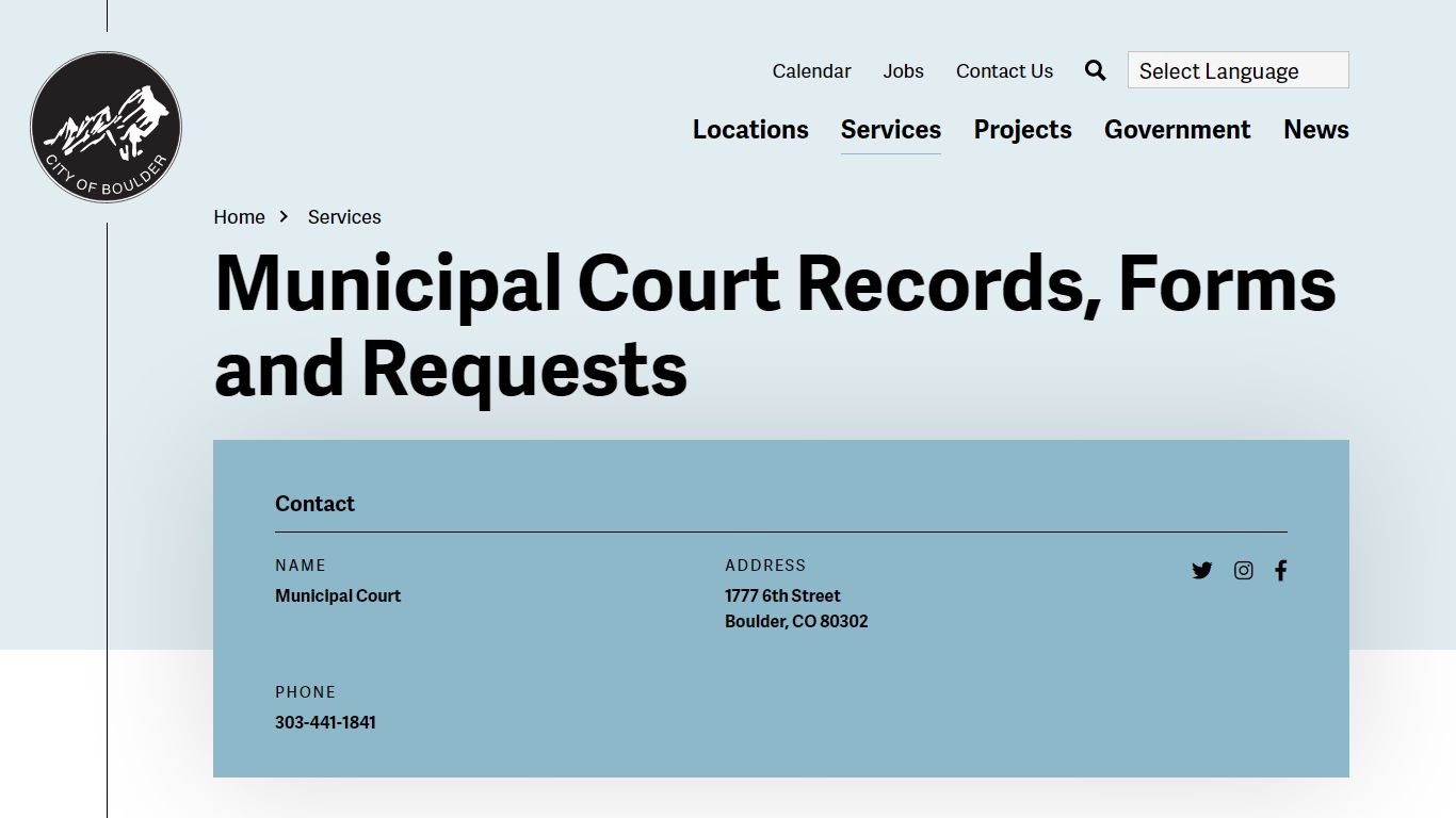 Municipal Court Records, Forms and Requests | City of Boulder
