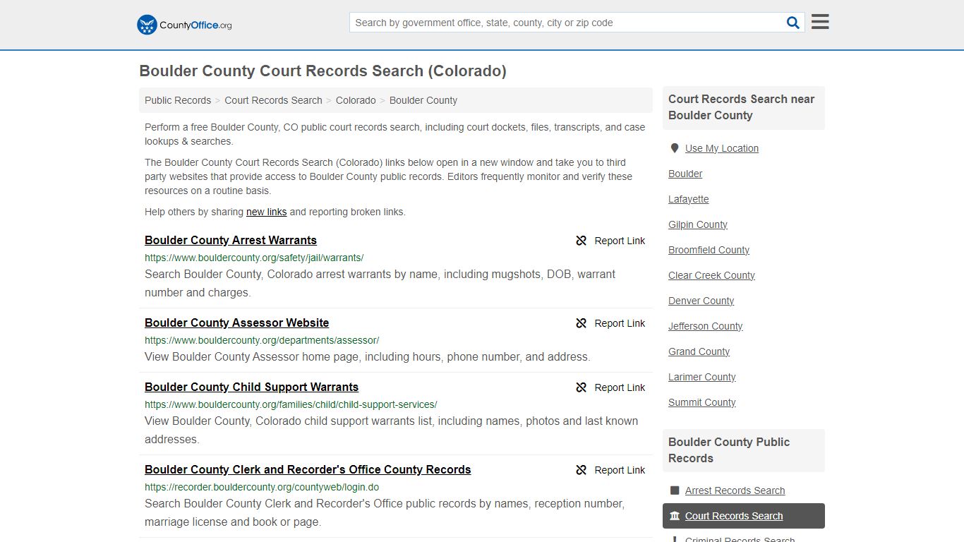 Boulder County Court Records Search (Colorado) - County Office