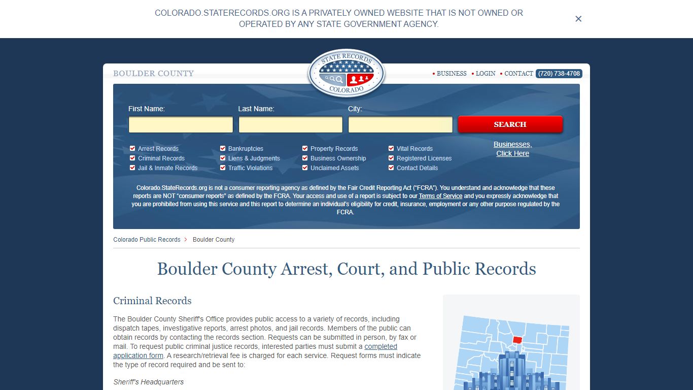 Boulder County Arrest, Court, and Public Records